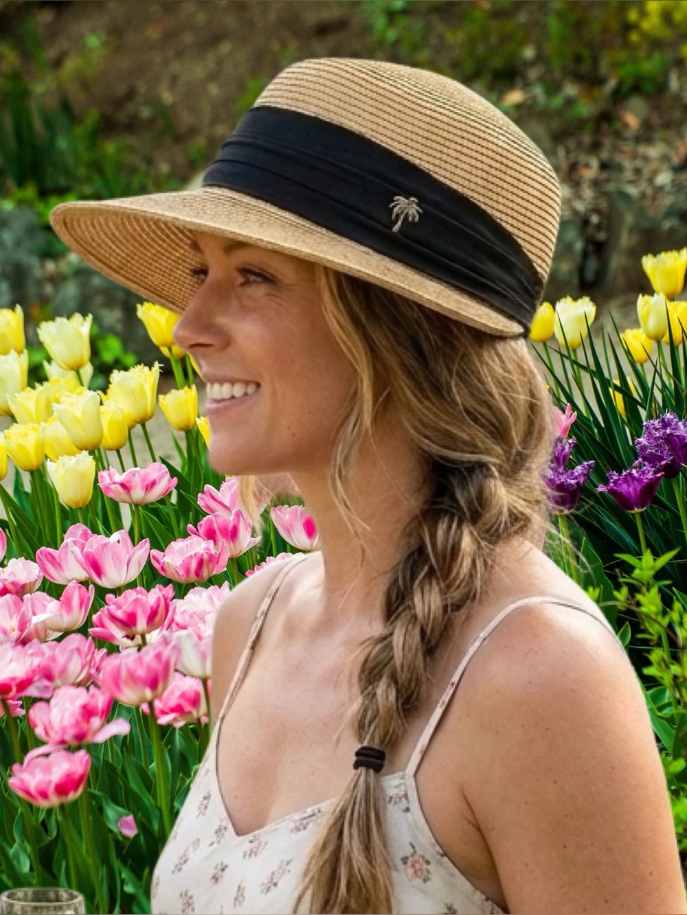 Sun N Sand Straw Backless Sun Hat - Women’s S/M UPF 50+